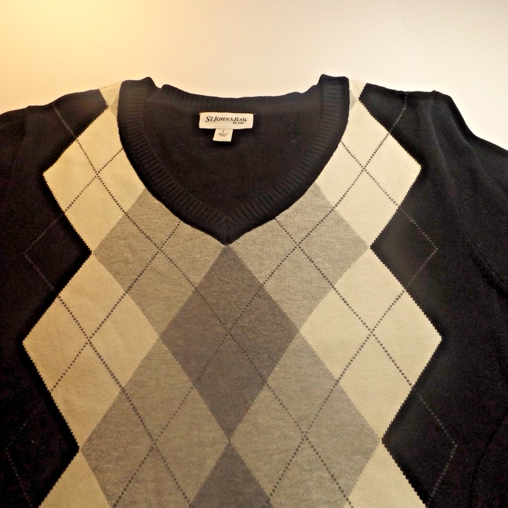 St Johns Bay Harringbone Pullover Light Sweater, Size L